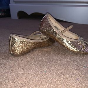 Kids Gap gold glitter dress shoes/mary janes